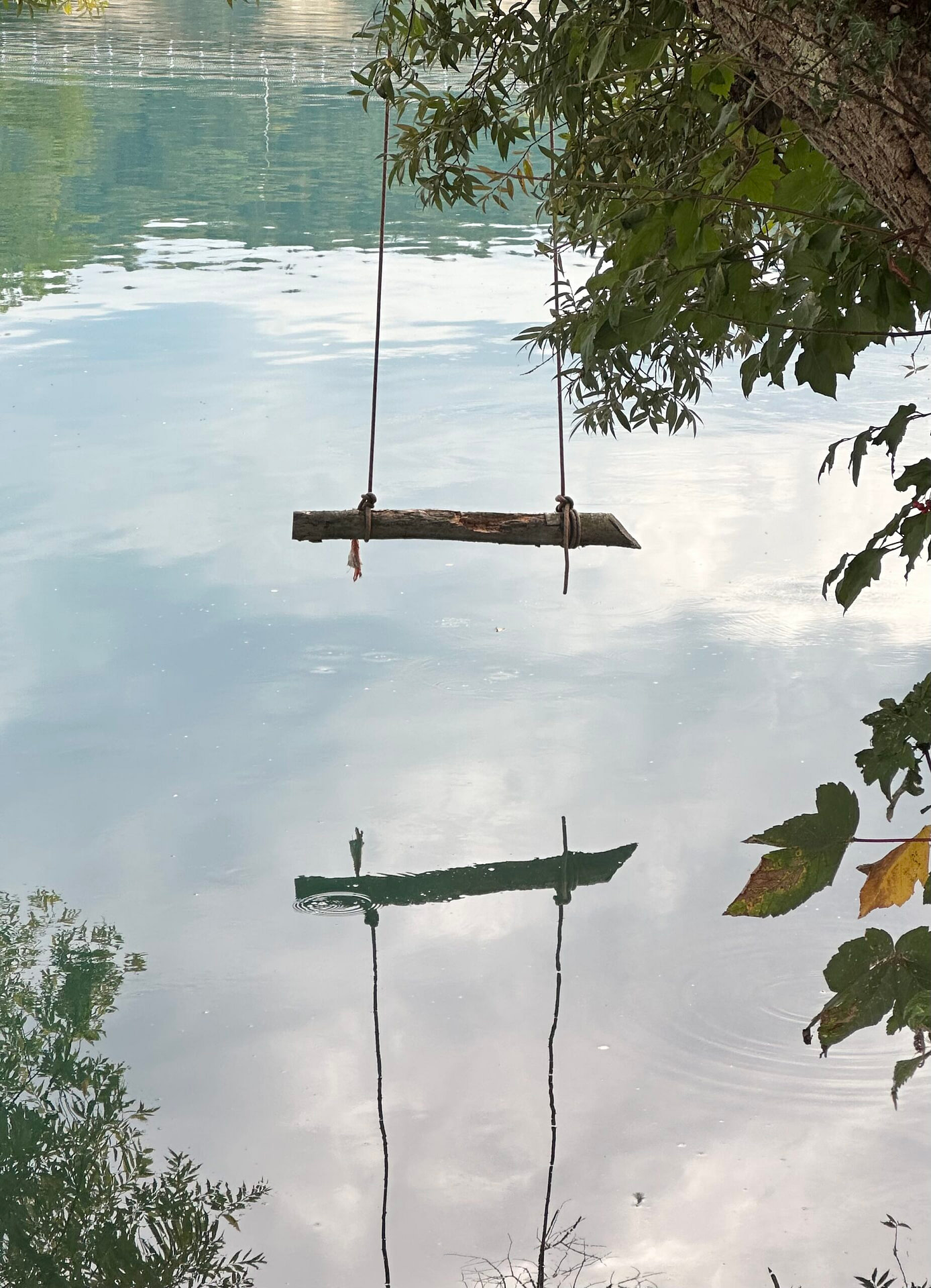 Verweilen Schaukel, Fluss, Reflexion